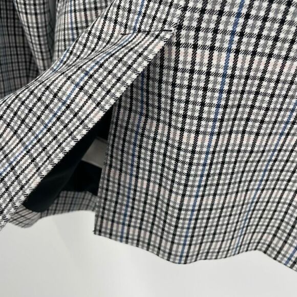 A New Day Womens Plaid One‎ Button Long Sleeve Lined Blazer Jacket Gray Size 2 - Picture 11 of 12